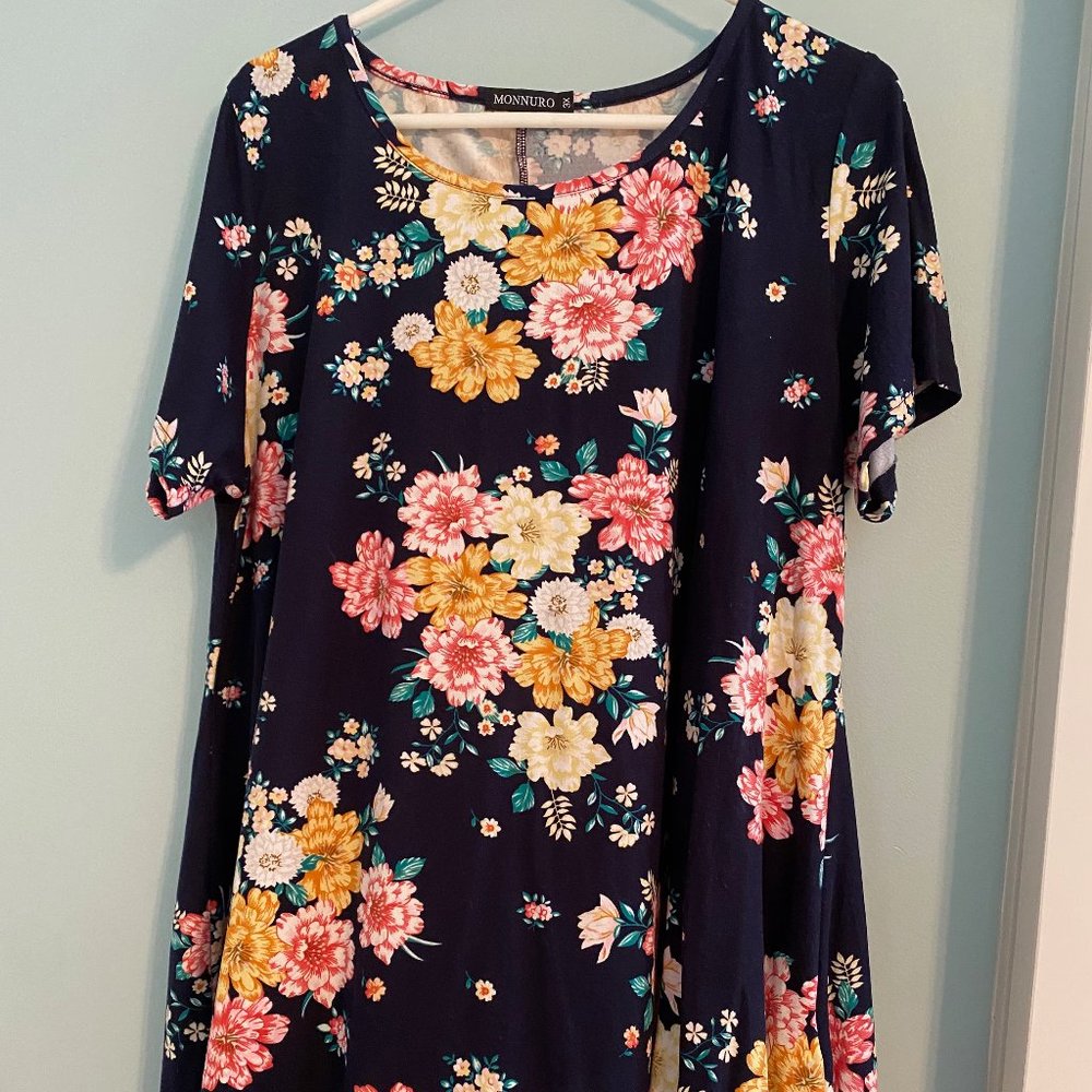 Navy floral shirt